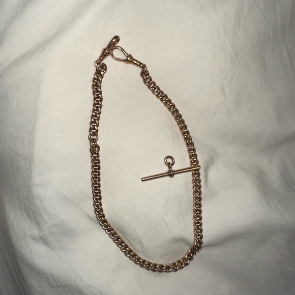 Antique 9ct gold albert chain with double dog clips - Picture 2 of 4